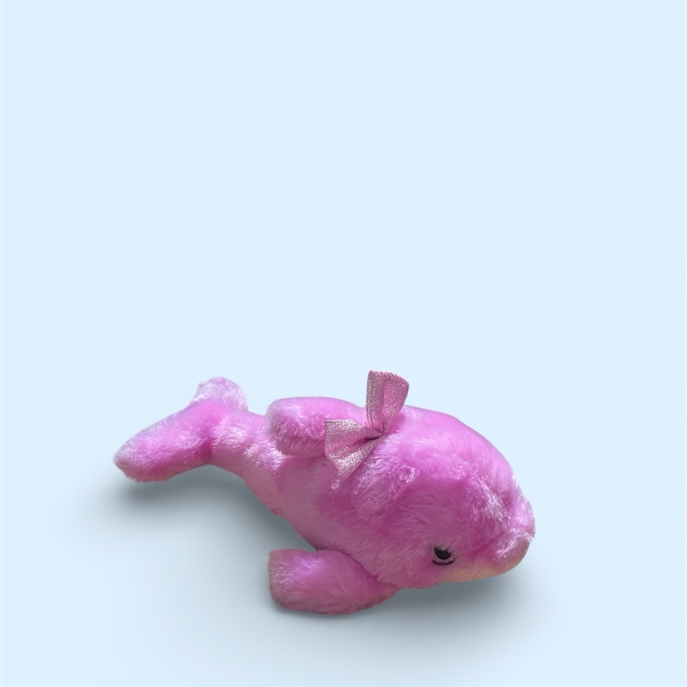 Charming Pink Plush Dolphin Toy for Small Pets